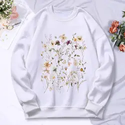 Beautiful Flower Clusters Printed Sweatshirt Women Harajuku Comfortable Hooded Fashion Soft Hoodies Autumn Fleece Warm Clothes