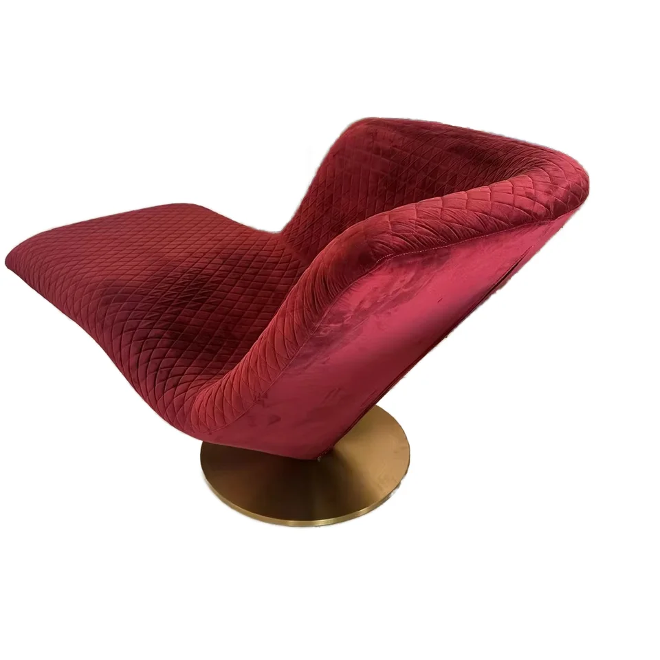 

Modern designer tufted fiberglass armchair irregular geometric art lounge chair living room laundry bar villa fabric