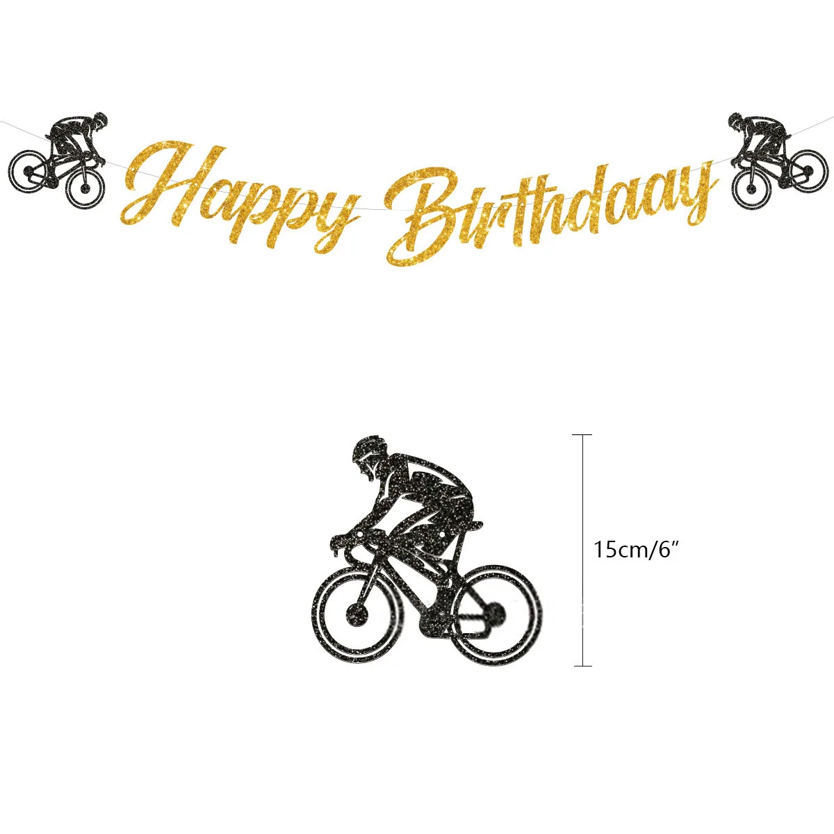 Fahrradspiel Geburtstagsdekorationen Fahrradgirlande Banner Radfahren Reiter Cupcake Topper Junge Geburtstag Babyparty Partydekoration – Detail 4