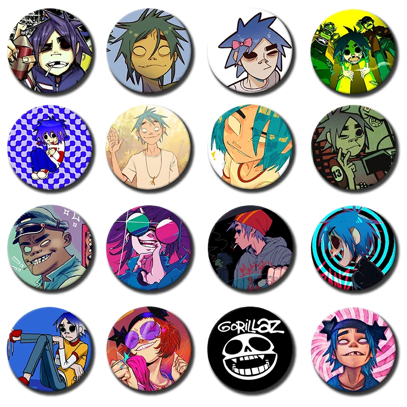 58mm 1PC G-Gorillaz Anime B-Band Badges 58mm Round Fans Collect Friends Gifts Brooch Souvenir