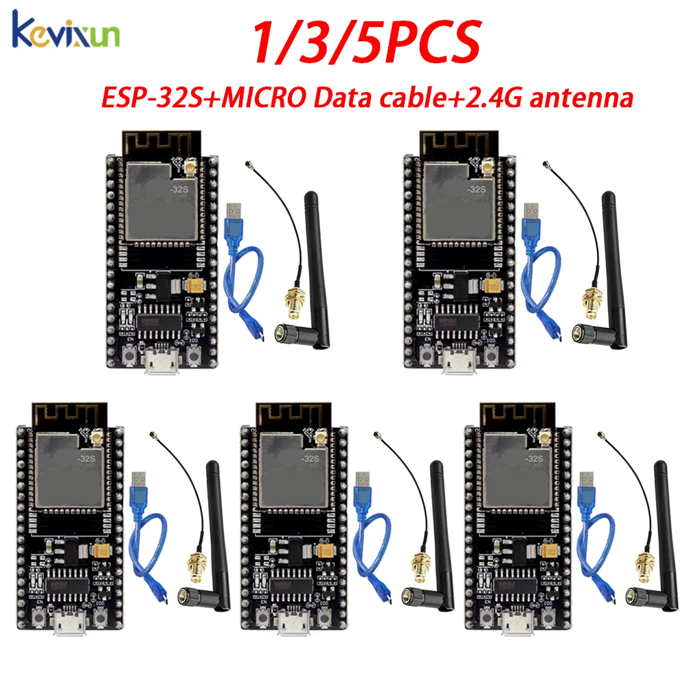 ESP32-S CH340 38Pin ESP32S V1.3 Development Board for Arduino IoT Smart Home 2.4G WiFi Bluetooth With Antenna Micro Cable