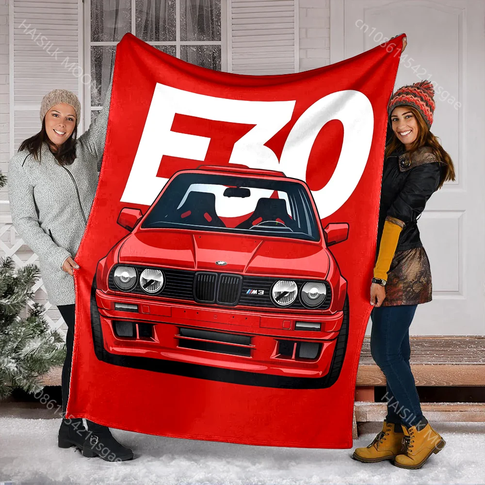الكلاسيكية سيارة بطانية مطبوعة E30 دافئ لينة ومريحة المنزل بطانية سفر لمكتب أريكة السفر التخييم RV هدايا عيد