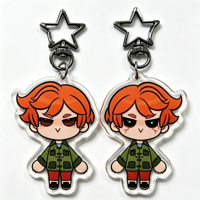 Haunted Hotel Acrylic Charms- Abaddon & Esther Freeling Double-Sided Keychain, Bag Charm & Collectible Gift for Horror Game Fans