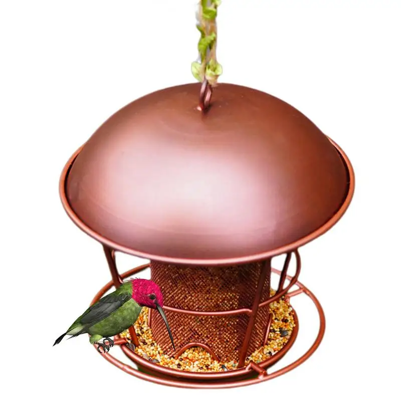 

Metal Bird Feeder Metal Bird Feeder For Outside 4 Feeding Ports Round Roof Design Hang Decoration Garden Decoration For Yard