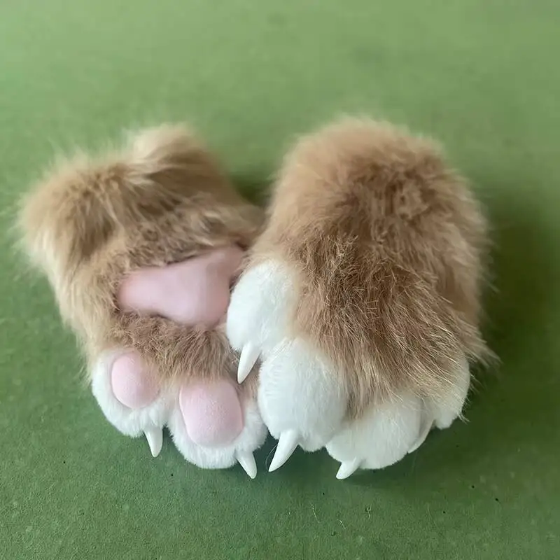 Nieuwe Fursuit Kigurumi Harige Dierenpoten Handschoenen Nagels Kig Cosplay Kostuum Wearable Harige Dieren Kleurrijke Klauwen Cos Rekwisieten Halloween - afbeelding 1