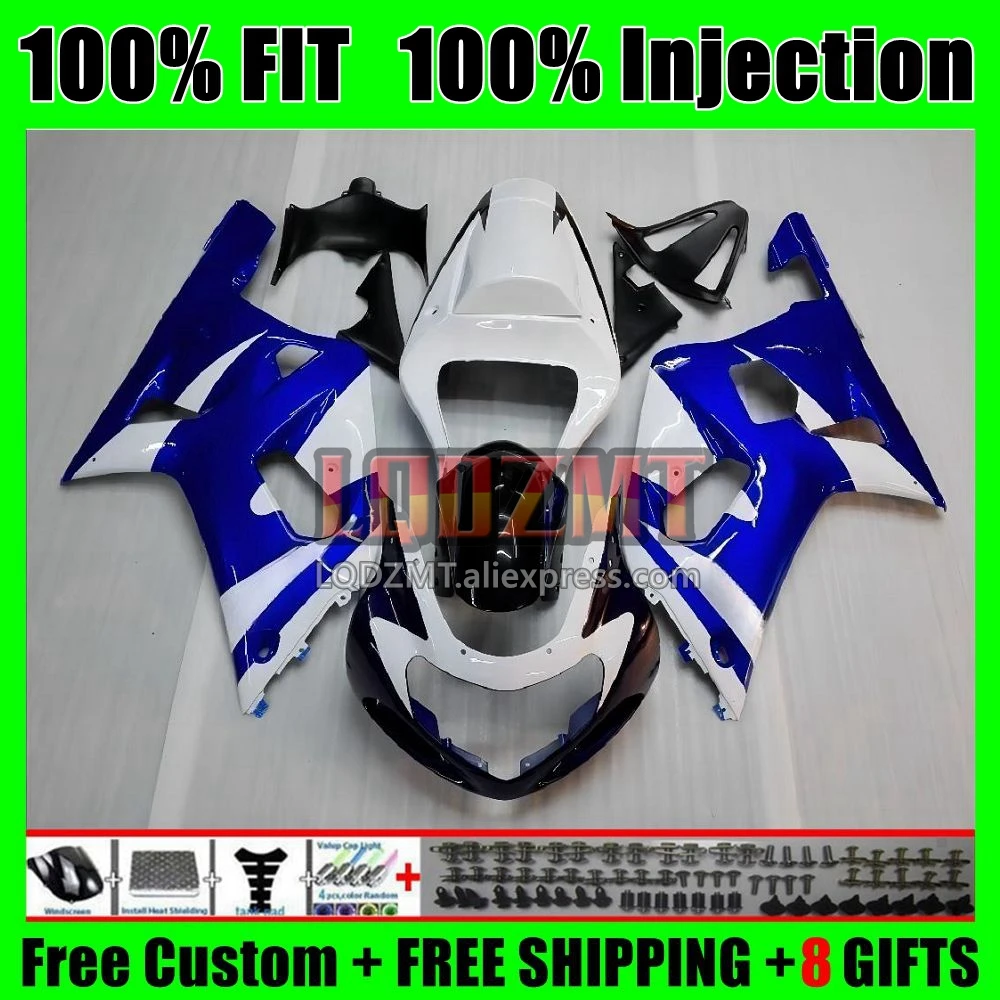 Injection Body For SUZUKI GSXR-750 GSXR 750 600 CC K1 2No.3 GSX-R600 GSXR600 01 02 03 GSXR750 2001 2002 2003 Stock blue Fairing