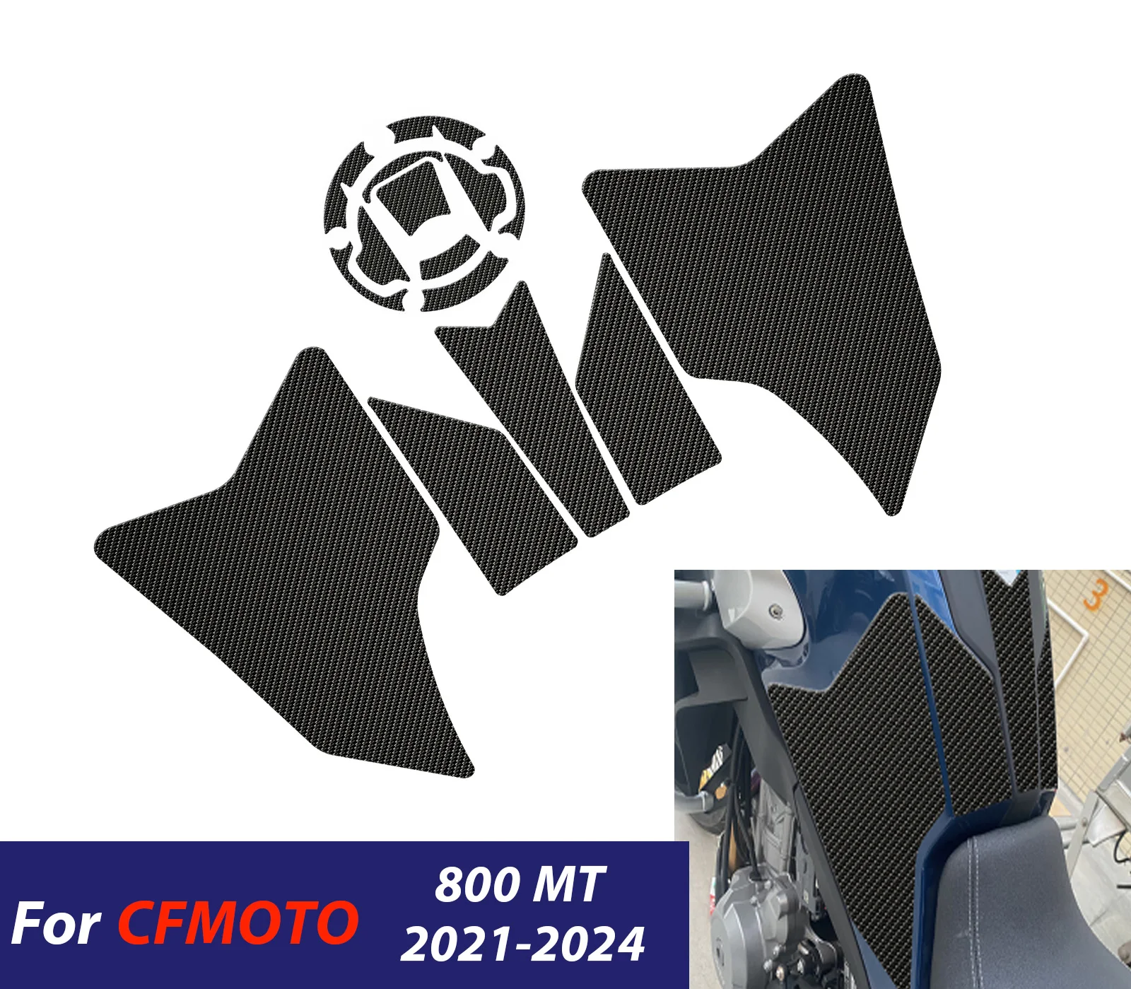 

Мотоциклетная противоскользящая накладка на топливный бак, боковая наколенница, защитная наклейка, накладки для CFMOTO 800 MT 2021 2022 2023 2024