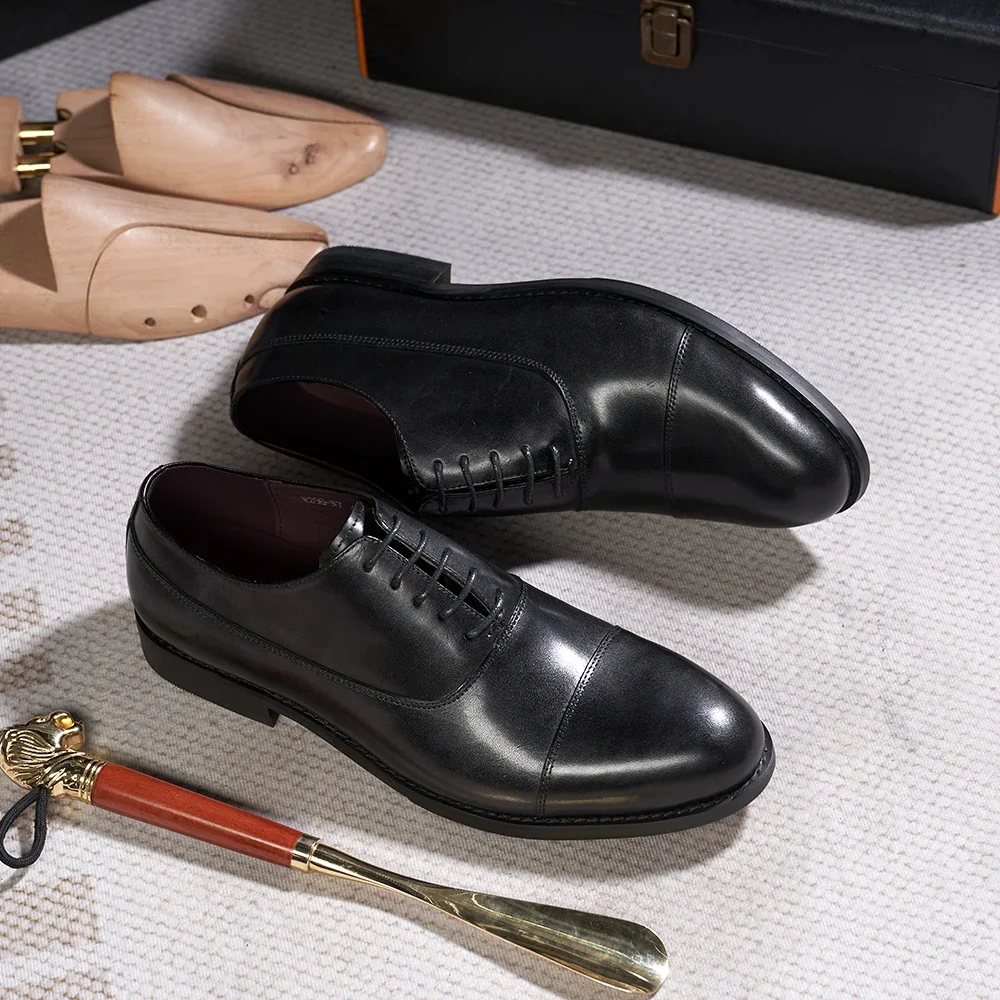Zapatos Oxford de cuero genuino de lujo para hombre, puntera con patrón de cocodrilo, estampado de serpiente, con cordones, para oficina, boda, fiesta