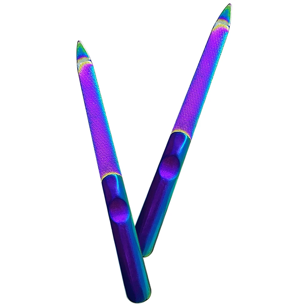 

2Pcs Stainless Steel Nail Files for Natural Nails Metal Dead Skin Nail File Smooth Fast Sanding Salon Grade Manicure Trimming