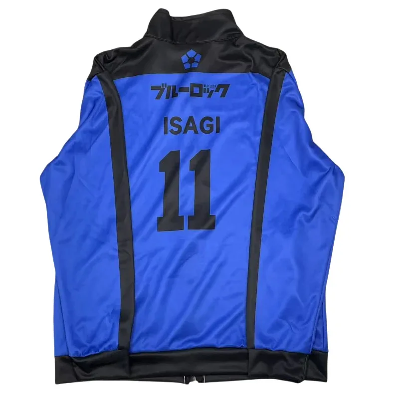 Chaqueta ISAGI de Anime con cerradura azul, disfraces de Cosplay, camiseta de fútbol BAROU, uniforme escolar para estudiantes, camisetas de fútbol Isagi Yoichi