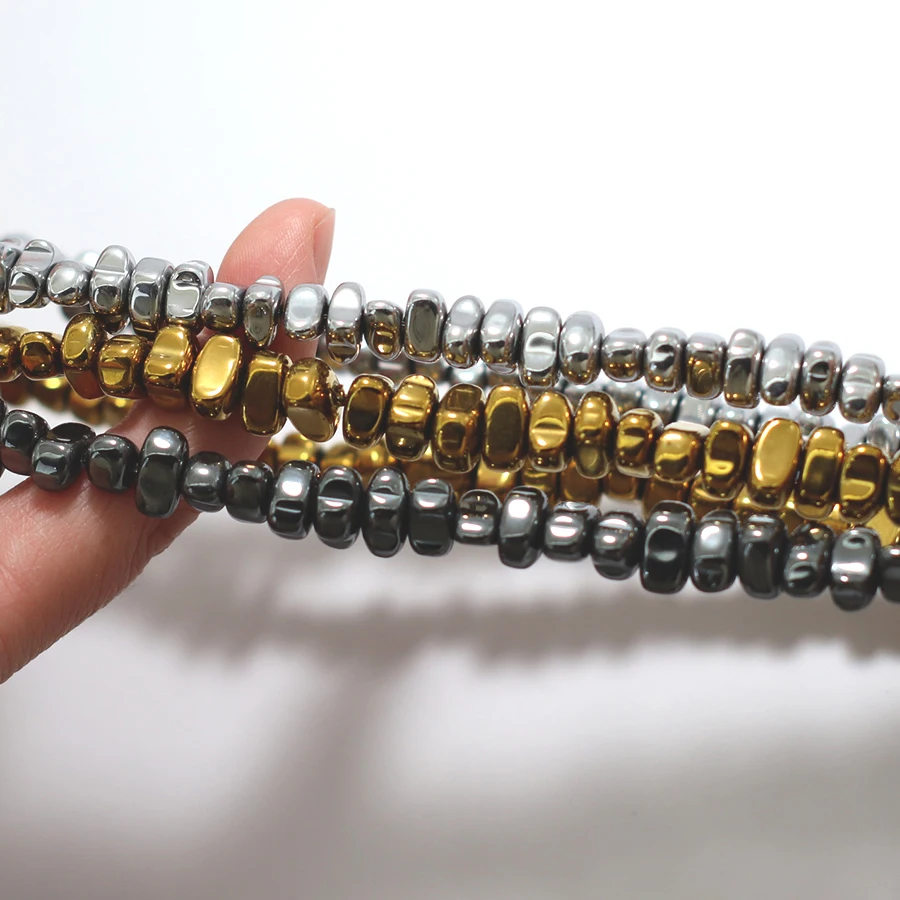 الصف أ 1 قطعة حجر الهيماتيت الخرز لصنع المجوهرات الرجعية 3 ألوان غير النظامية مطرز سوار ذاتي الصنع قلادة خلخال حقيبة بالجملة