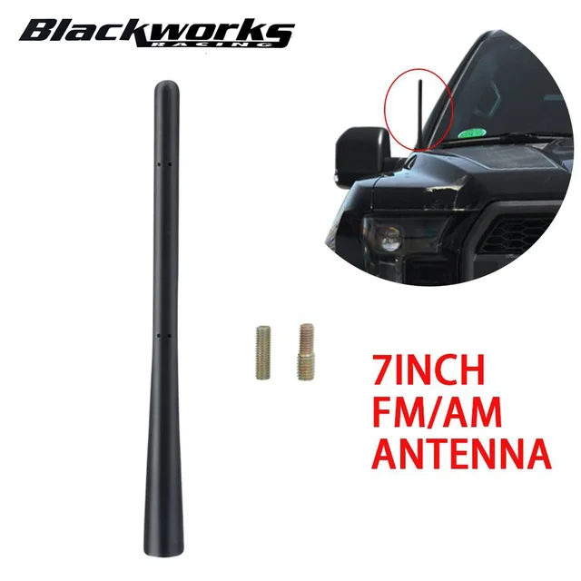 7-calowa metalowa antena samochodowa Radio AM/FM Maszt antenowy Akcesoria do Ford Raptor F150 F250 F350 Dodge Rem 1500 2500 3500 Czarny