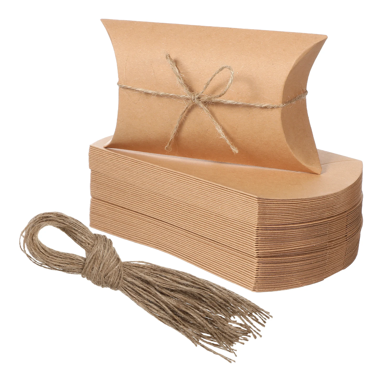 

50 Pcs Pillow Box Mini Treat Boxes Black Cardboard Graduation for Candy Wrapping Brown
