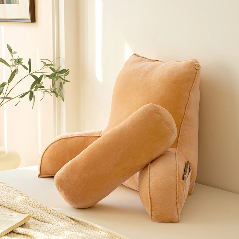 Large Bed Rest Pillow Reading Pillow with Detachable Neck Roll for Sitting in Bed or Couch Back Pillow for Watching TV/Gaming
