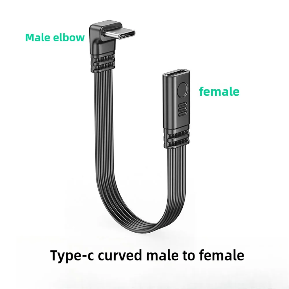 90 Degree USB C Male To Female Extension Cord Fast Charging 480Mbps High Speed Data Cable Type C Extender Wire for Samsung 17 16