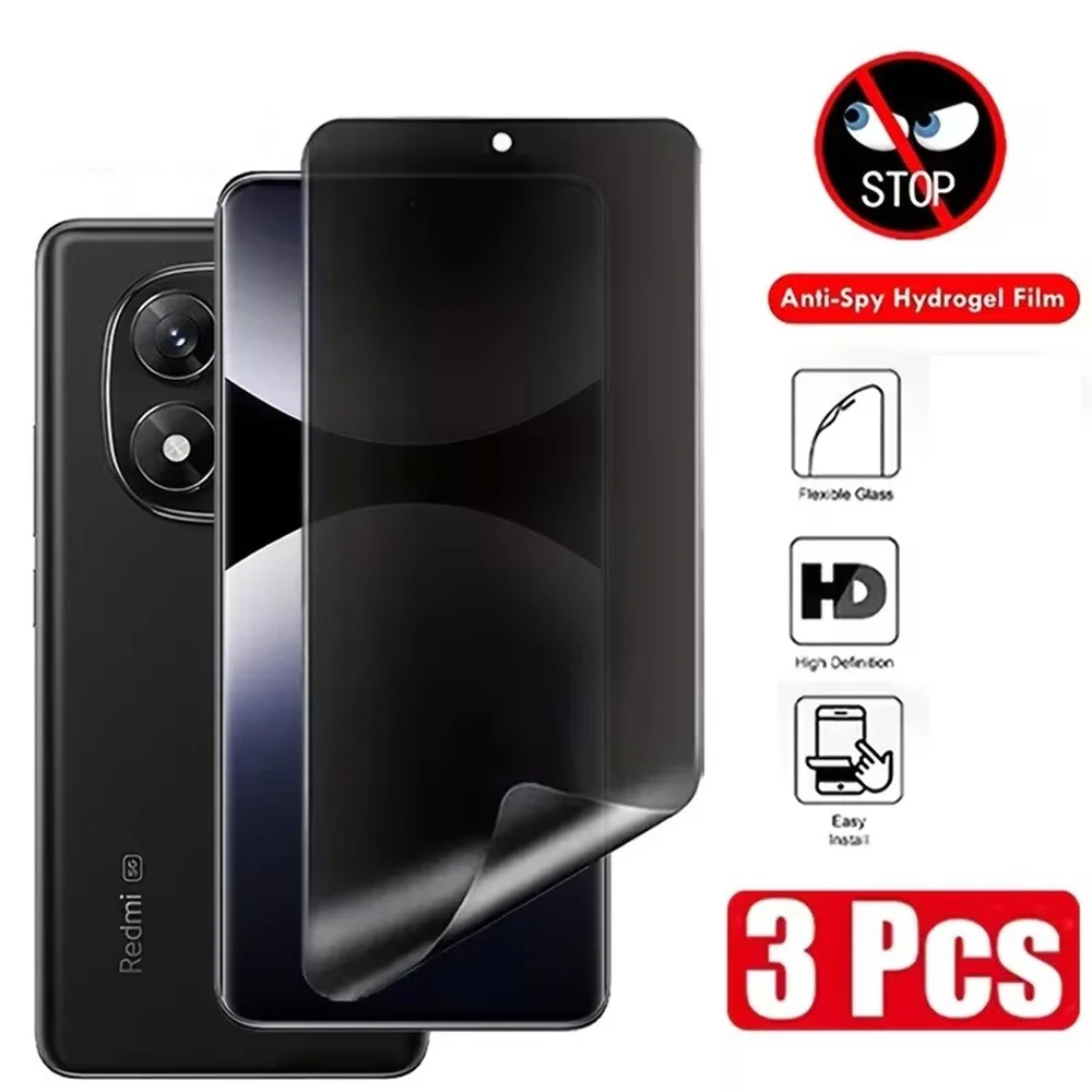 3Pcs Privacy Hydrogel Film For Xiaomi Redmi Note 14 SE K80 Ultra 13X 15S Pro 15 Global Turbo 4 A5 Anti-Spy Screen Protector
