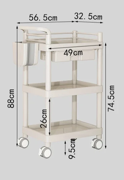 Beauty cart, beauty salon special hand push tool cart, small bubble trolley storage shelf