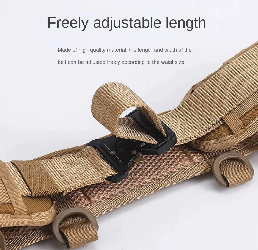 The Tactical Belt Is Made Of Molle Nylon Fabric And Has A Metal Buckle, Making It Suitable For Outdoor Sports And Hunting Belts image 2