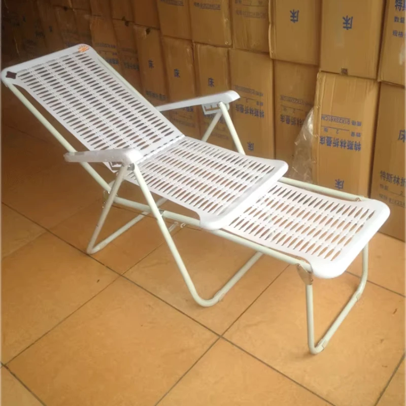 

Heavy Duty Folding Recliner Chair Outdoor Beach Nap Chair Plastic Lounge Chair Adjustable Reclining Seat for Pool Garden Patio