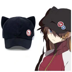 Shikinami Asuka Rangure Cat Ear EVA Hat Girls Cute Cap Anime Baseball Caps Cosplay Langley Soryu Accessories Party