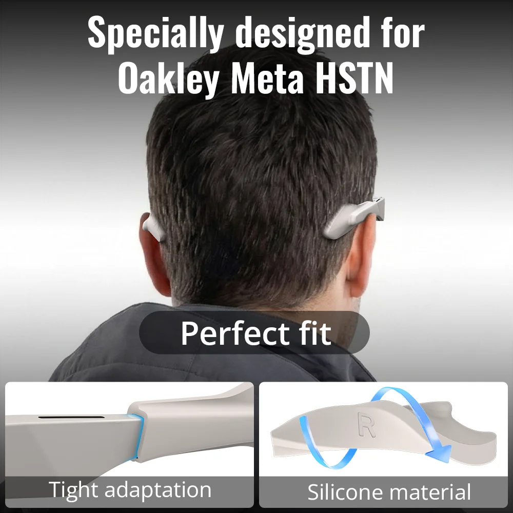 HiBloks Eyeglass Ear Grip for Oakley Meta HSTN Smart Glasses Accessories Non-Slip Silicone Cover Sunglasses Ear Cushion view 2