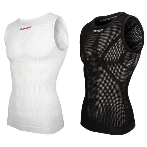 DAREVIE Camisa de rejilla sin costuras para ciclismo, ropa interior transpirable sin mangas, absorbe el sudor, para hombre y mujer