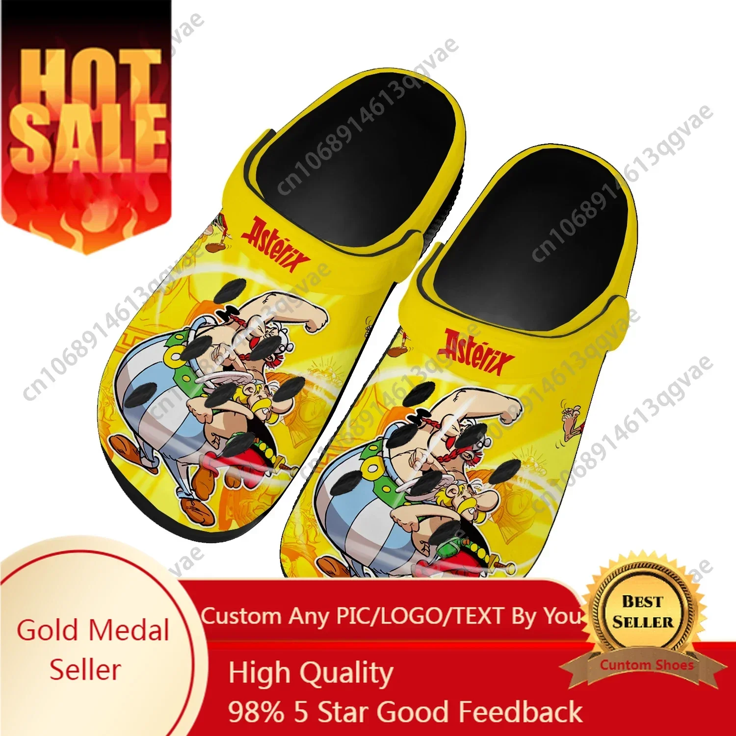 

Asterix Adventure Obelix Home Clogs Men Women Youth Boy Girl Custom Made Water Shoes Anime Garden Beach Hole Slippers Sandals