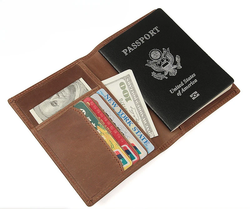 

Leather travel passport bag RFID anti-theft swipe bag card holder Certificate bag ticket holder protective case