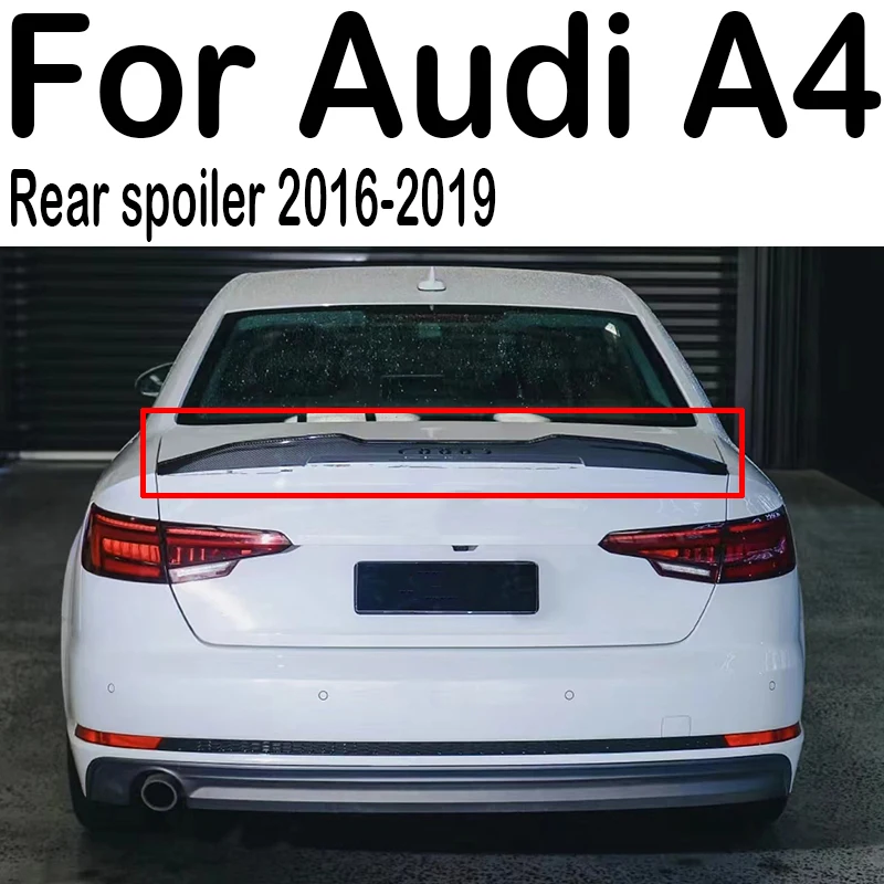 

For 2016-2019 Audi A4 S4 B9 PSM Style Real Carbon Fiber Rear Trunk Lid Car Spoiler Wings Tuning Accessories Part