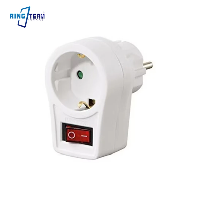 Schuko Power Strip EU Socket Splitter with Switch 1/2/3 Way for Home Office - Multi-Way Extension Cord for European Plug