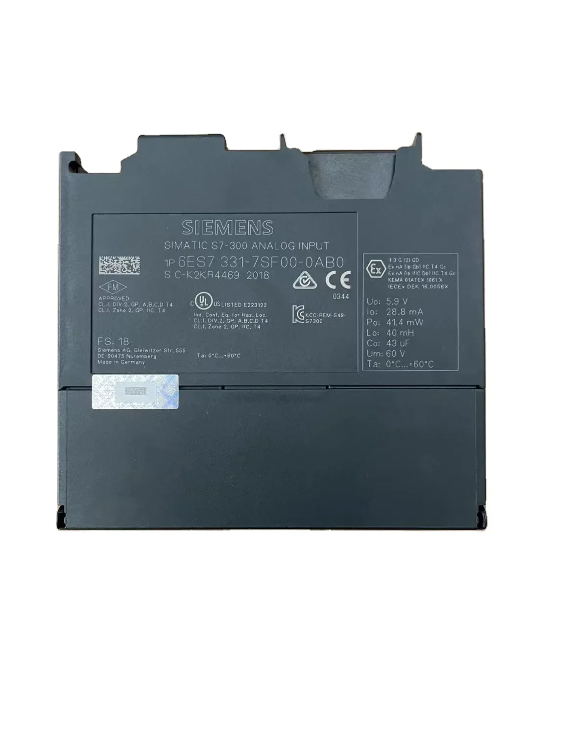 New Original Warranty For One Year PLC Simatic S7-300 Analog Input Module PLC 6ES7331-7SF00-0AB0