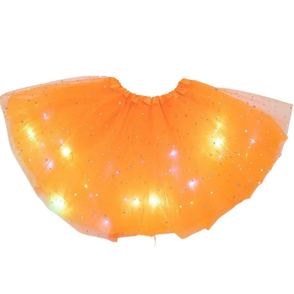 Soft Elastic Mesh Birthday Gifts Multi-color Fairy Sequins Girls Tutu Skirts Cute Skirts Luminous Skirts Children Short Dress