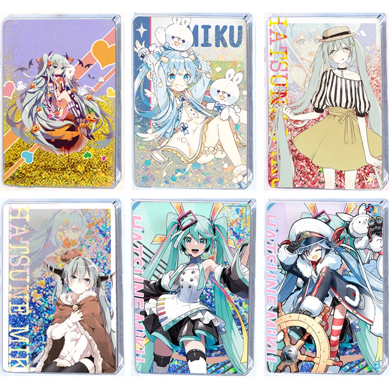 

Anime Goddess Story Characters Hatsune Miku Acrylic Quicksand Cards Christmas Birthday Gifts Children's Entertainment Toys