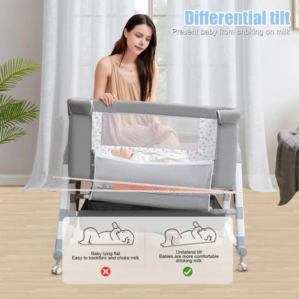 Berceau de chevet réglable CPull pour bébé, mobile à côté du berceau avec moustiquaire, recommandé, 3 en 1