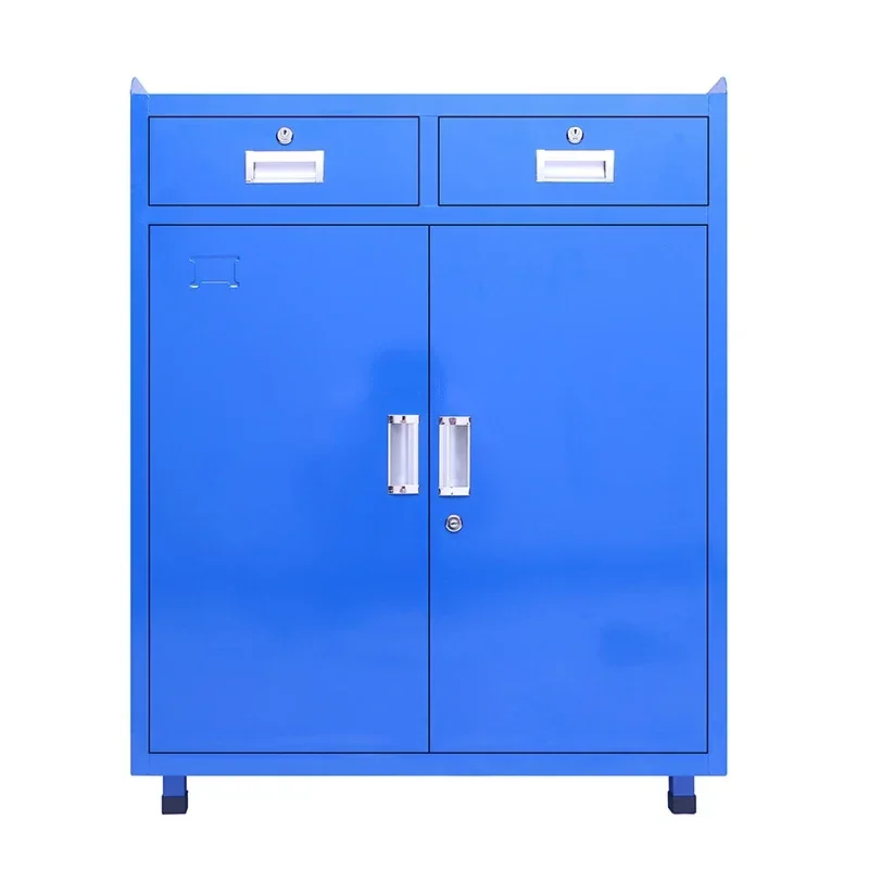 Tool Cabinets Double-door Workshop Lockers Multi-purpose Drawer Parts Cabinet Handcart Tool Carts