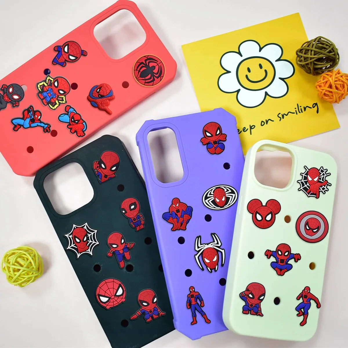 13-100pcs Hot Toys Disney Spider-Man Shoe Charms For Slides Clogs Sandals,PVC Shoe Decoration Accessories Buckle Kids Party Gift image 5
