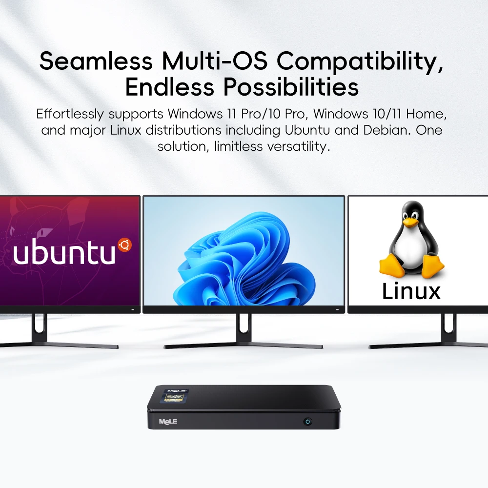 MeLE Overclock X2 Mini PC,N150 16GB 512GB Micro Desktop Computer, 4K Triple Display, All-in-one USB-C, USB3.2/WiFi/BT/Ethernet