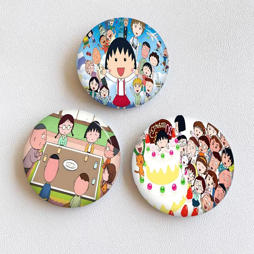 Catoon C-Chibi Maruko Chan 58mm Cute Series Pins Badge Interesting Cartoon Animals Brooches Backpack Clothes Gift Accessory