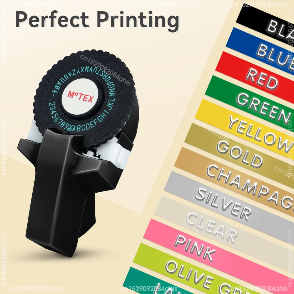 Portable Mini Printer Motex E101 Manual Typewriter Handheld Adhesive Labeller with Plastic 3D Label DIY Label Sticker