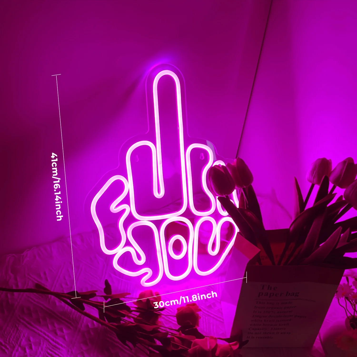 Letrero de neón LED de gesto, letrero de luz de neón regulable USB para sala de jugadores, dormitorio, Bar, sala de estar, regalo de fiesta de cumpleaños, decoración de pared