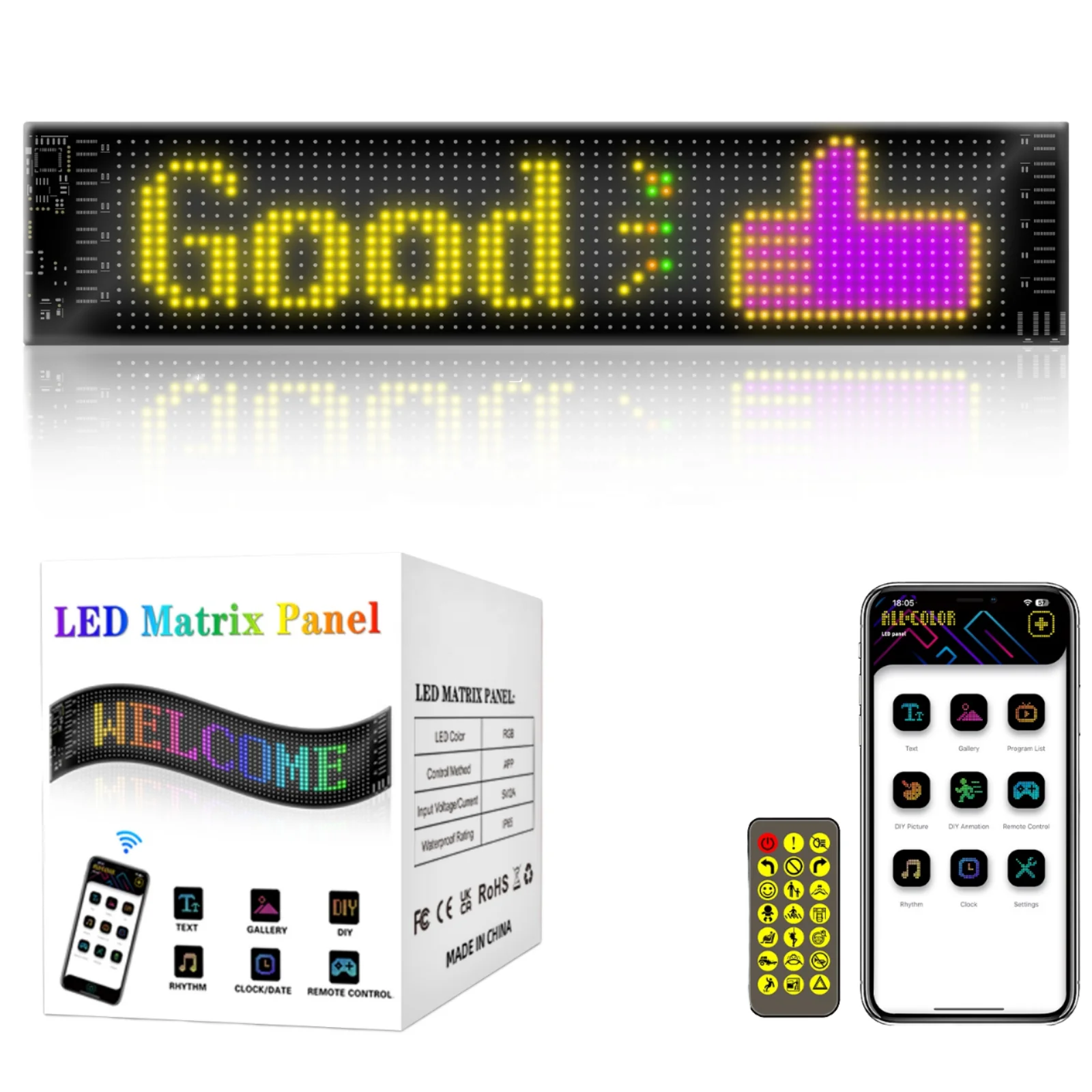 Horse 6 LED Display Rear Screen for Cars Digital Matrix Panel Scroll Messages Sign Warning Panel Elevator Wayfinding Education