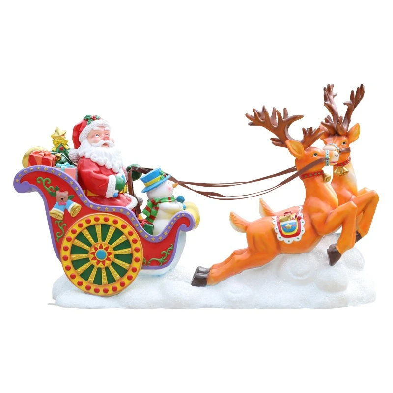 

Garden landscape fiberglass sculpture cartoon Santa Claus ornament Christmas Eve Christmas shopping mall courtyard decoration