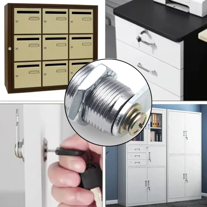 10PC 16/20/25/30mm Multi-size Cam Cylinder Security Locks with Two Types of Keys Anti-rust  Furniture Hardware for Filing Drawer