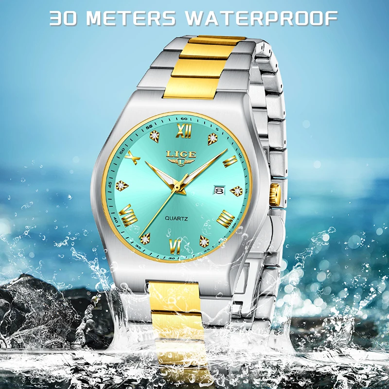 LIGE Original Quartz Watch for Women Fashion Elegant Ladies Watches Stainless Steel Waterproof Women's Wristwatch Reloj Mujer