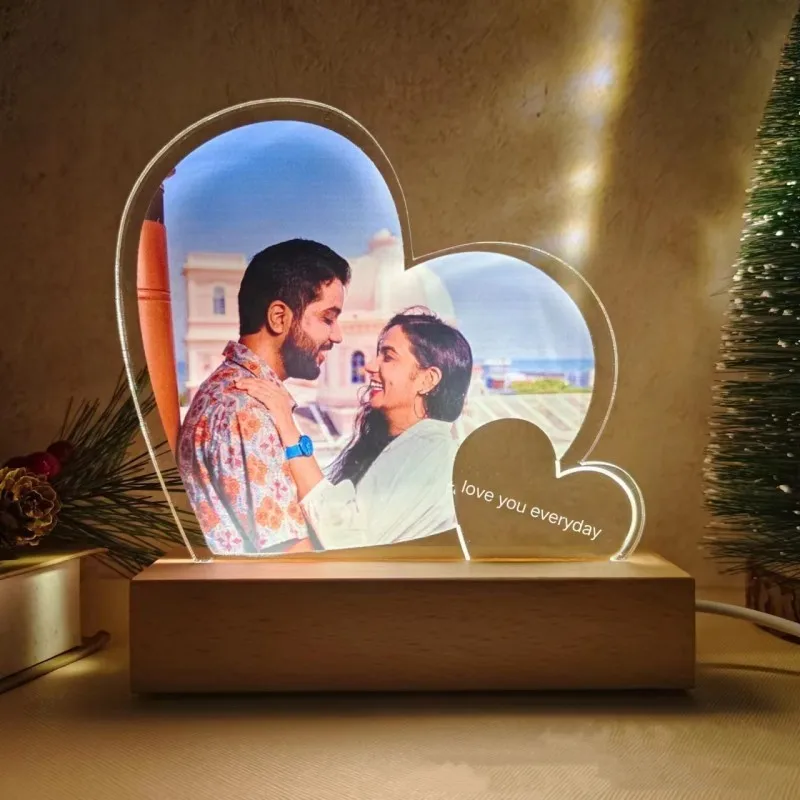 Personalized Gift Custom Photo 3D Lamp Text Customized Bedroom Night Light Wedding Valentine\'s Day Birthday Gift\'s Mother\'s Day