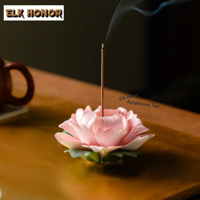 Blooming Rich Peonies Incense Holder Mist Smoking Steamers Incense Burners Meditation Smell Distributor Censer Buddhism Craft