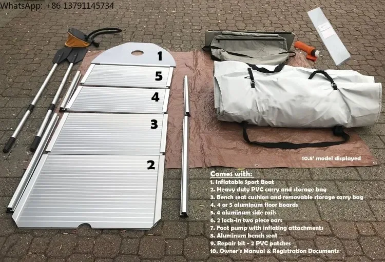 Inflatable Boat with Outboard Motor, Aluminum Floor Botes, PVC, 1.2mm