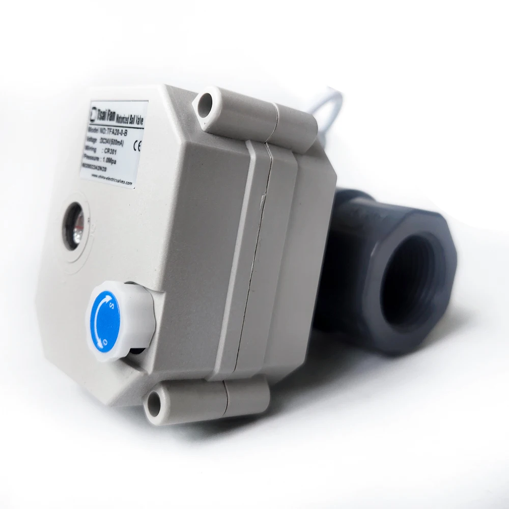 

Пластиковый электрический водяной клапан DN20, водяной клапан с приводом 3/4 дюйма, ПВХ, регулирующий клапан электродвигателя с металлической шестерней IP67, сертифицирован CE