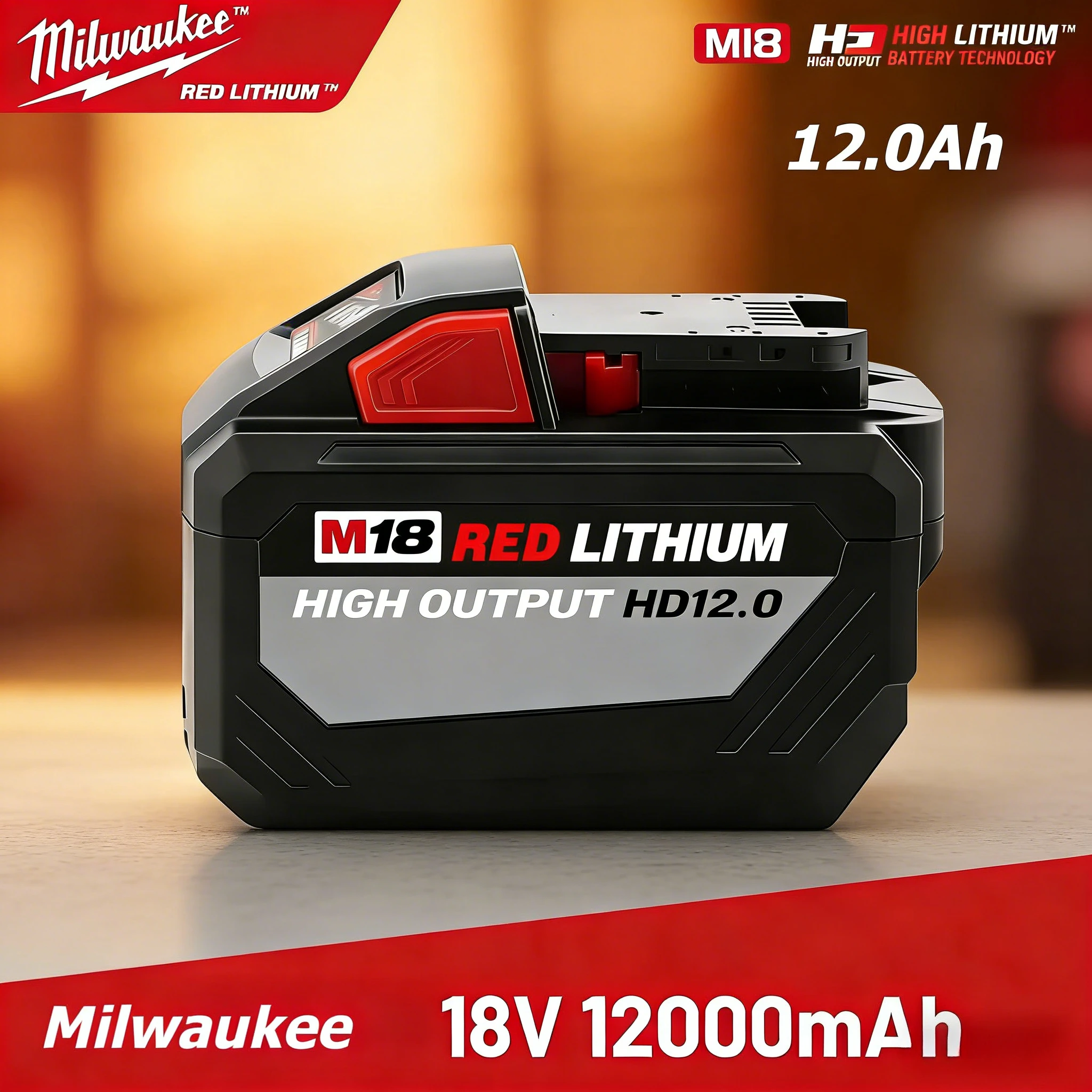 

Milwaukee REDLITHIUM 6/8/12Ah: 50% more recharges, cool operation, fade-free power—M18 system essential50 2604-22 Battery