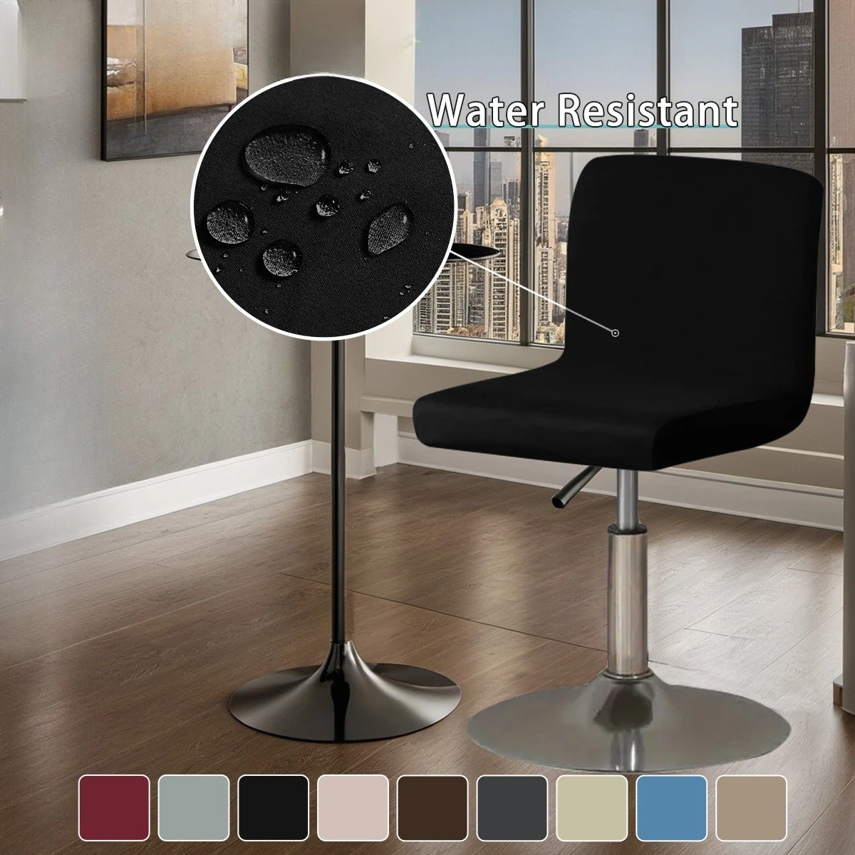 Milk Silk Bar Stool Cover Elastic High Chair Cover Stretchable Adjustable Chair Protector for Home Kitchen Pub Counter Covers